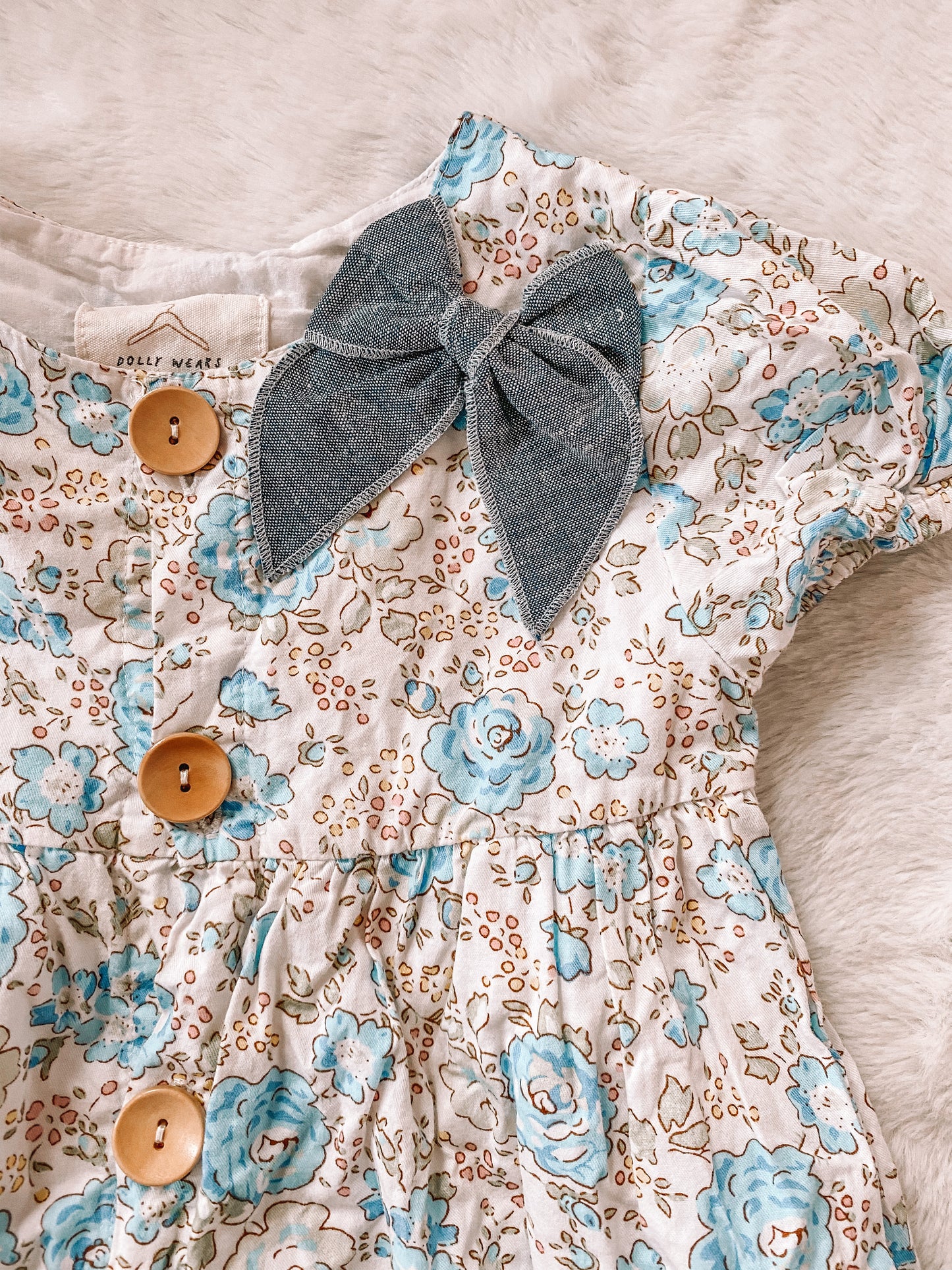Denim fable bow (small)